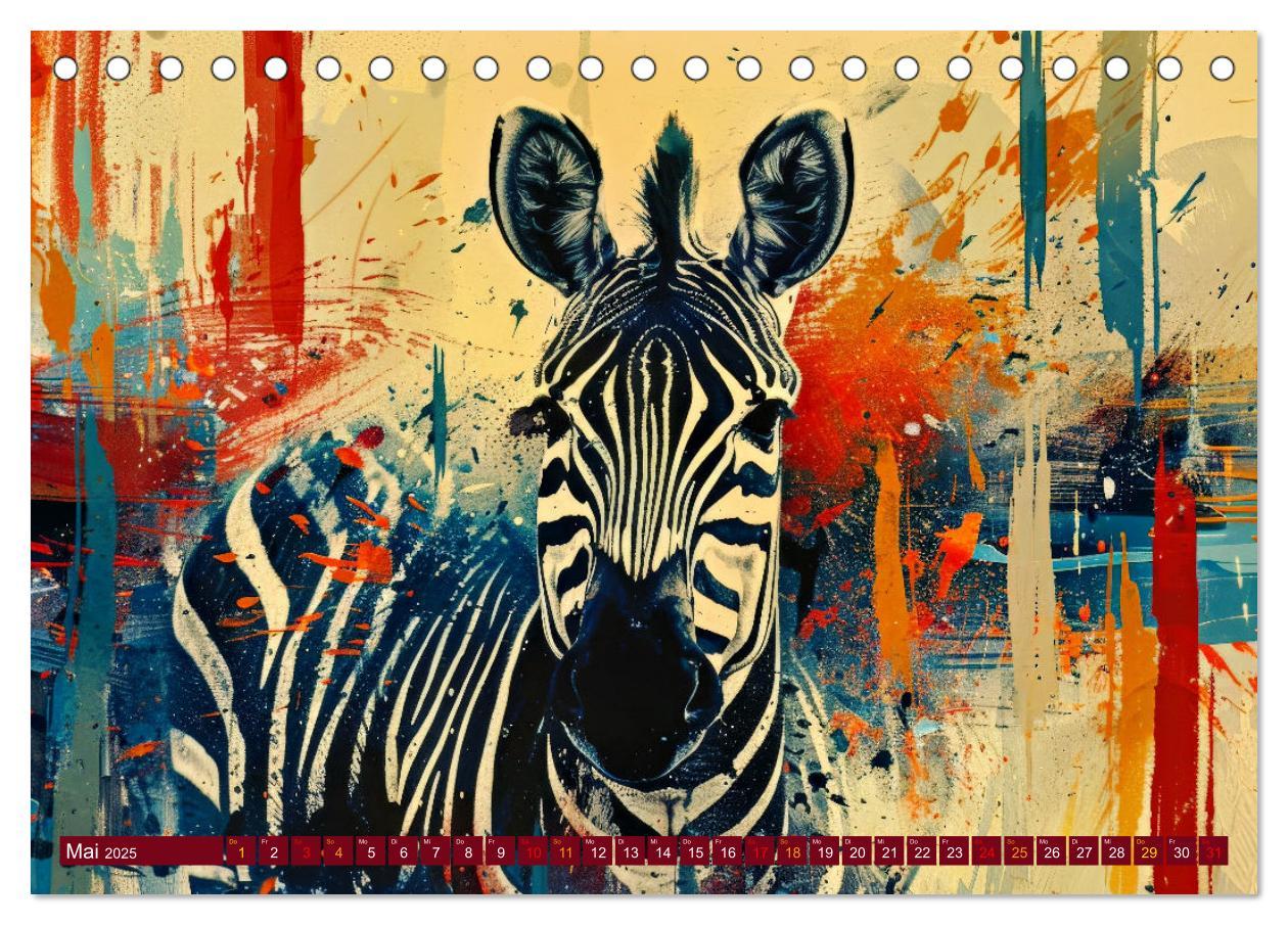 Bild: 9783457146194 | ZEBRAS - Modern Art (Tischkalender 2025 DIN A5 quer), CALVENDO...