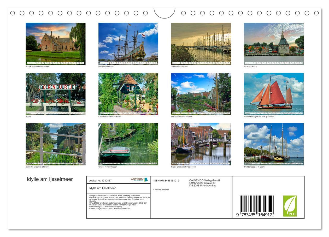 Bild: 9783435164912 | Idylle am Ijsselmeer (Wandkalender 2025 DIN A4 quer), CALVENDO...