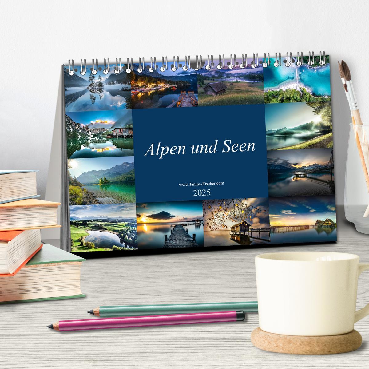 Bild: 9783435273065 | Alpen und Seen (Tischkalender 2025 DIN A5 quer), CALVENDO...