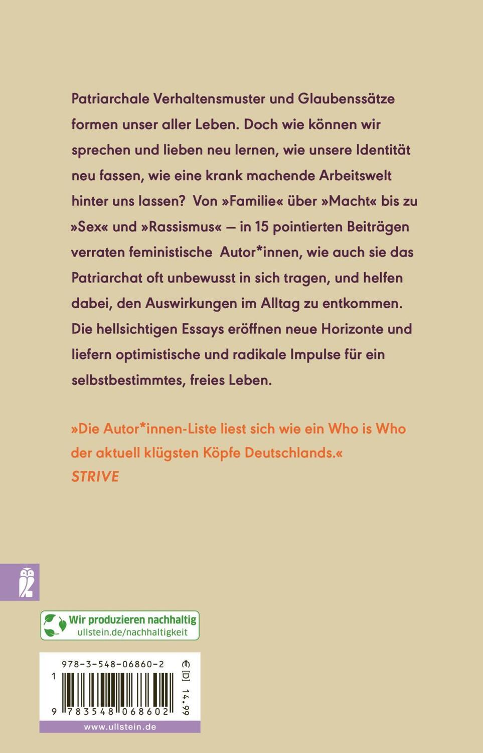 Rückseite: 9783548068602 | Unlearn Patriarchy | Lisa Jaspers (u. a.) | Taschenbuch | 320 S.