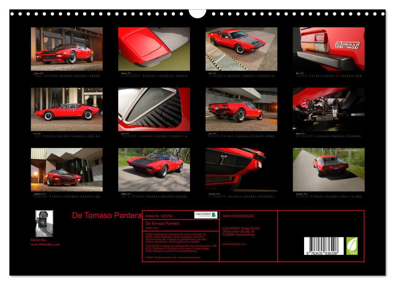 Bild: 9783435836208 | De Tomaso Pantera (Wandkalender 2025 DIN A3 quer), CALVENDO...