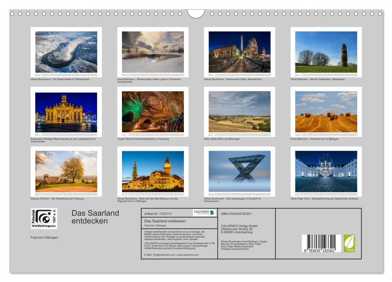 Bild: 9783435193301 | Das Saarland entdecken (Wandkalender 2025 DIN A3 quer), CALVENDO...