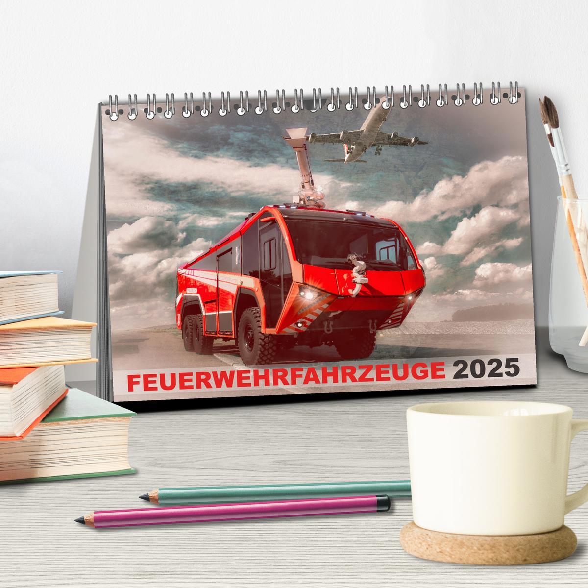 Bild: 9783383897603 | Feuerwehrfahrzeuge (Tischkalender 2025 DIN A5 quer), CALVENDO...