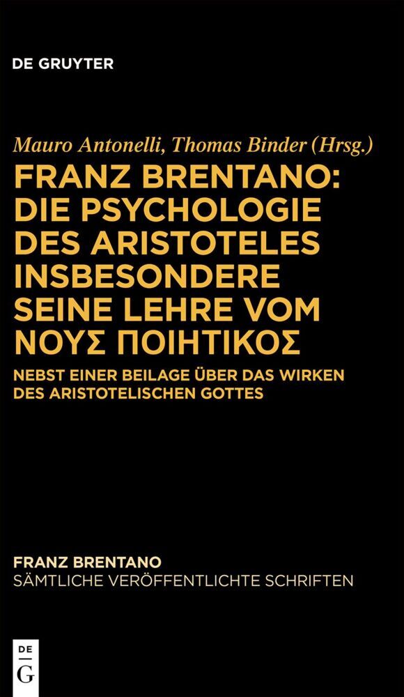 Cover: 9783111390338 | Die Psychologie des Aristoteles, insbesondere seine Lehre vom Sigma...