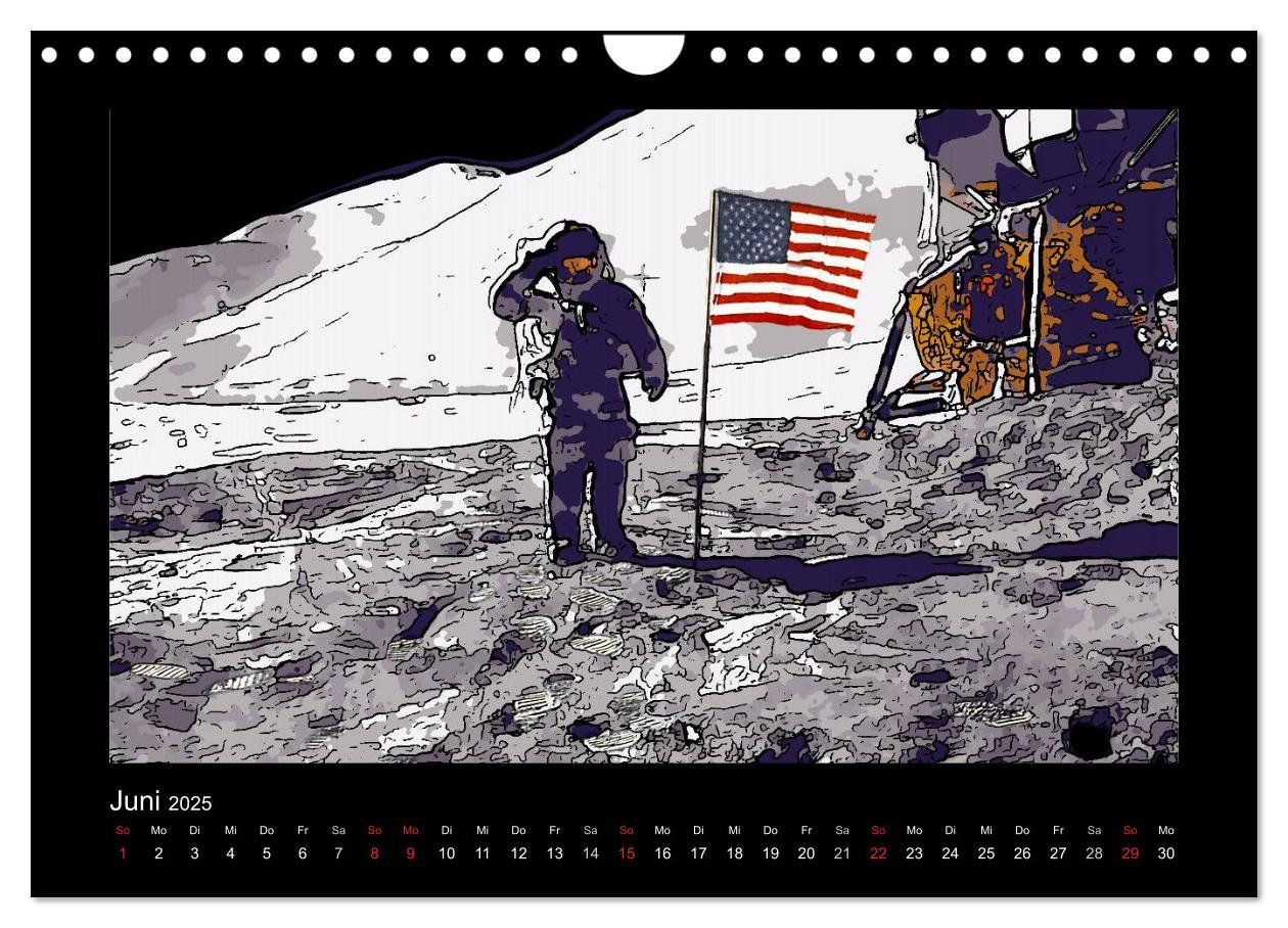 Bild: 9783435709809 | Landing On The Moon Like A Cartoon (Wandkalender 2025 DIN A4 quer),...