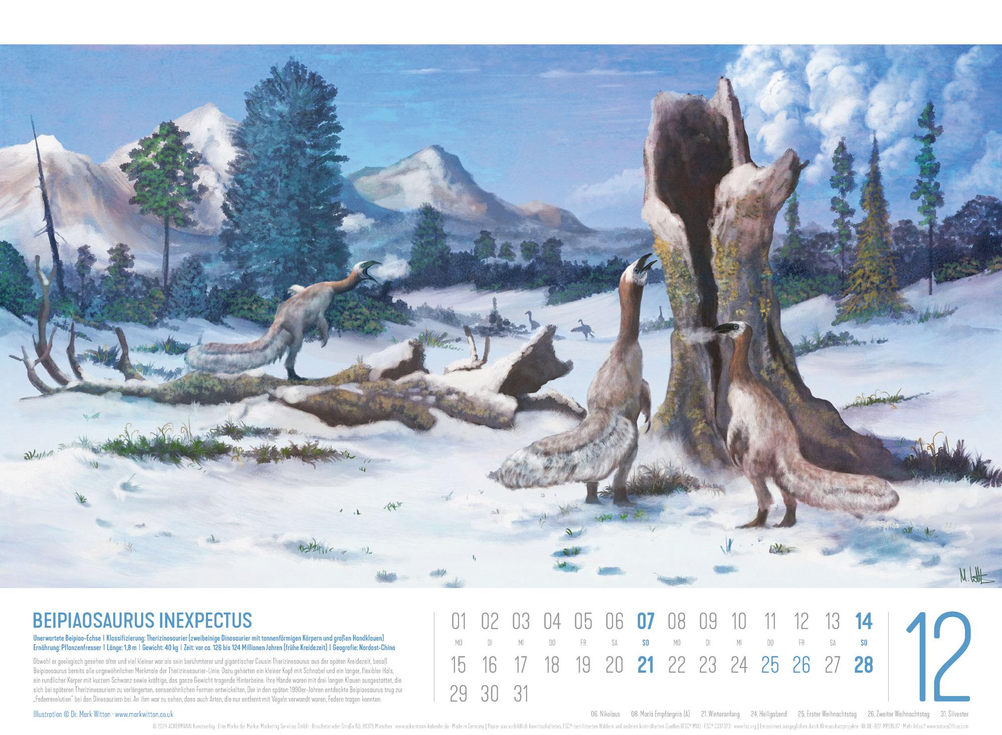 Bild: 9783838435237 | Dinosaurier Kalender 2025 | Mark Witton (u. a.) | Kalender | 14 S.