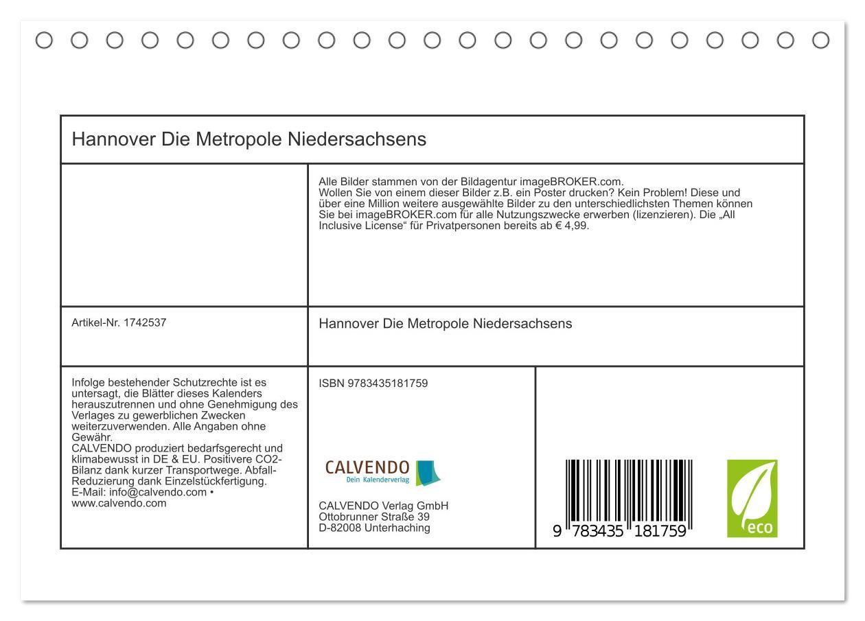 Bild: 9783435181759 | Hannover Die Metropole Niedersachsens (Tischkalender 2025 DIN A5...