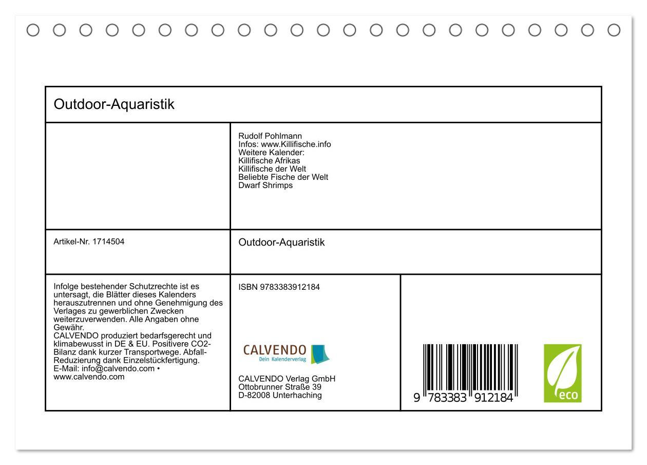 Bild: 9783383912184 | Outdoor-Aquaristik (Tischkalender 2025 DIN A5 quer), CALVENDO...