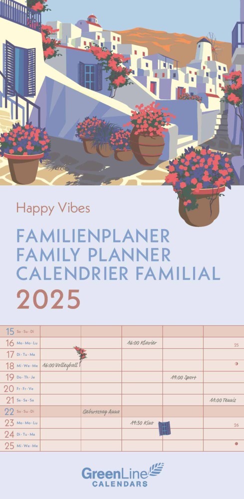 Cover: 4002725981677 | GreenLine - Happy Vibes 2025 Familienplaner, 22x45cm,...