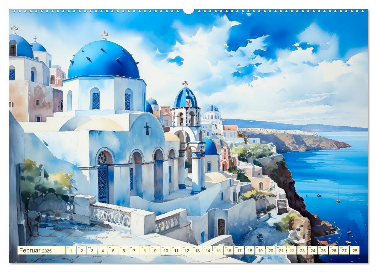 Bild: 9783383865053 | Santorini Inselträume (Wandkalender 2025 DIN A2 quer), CALVENDO...