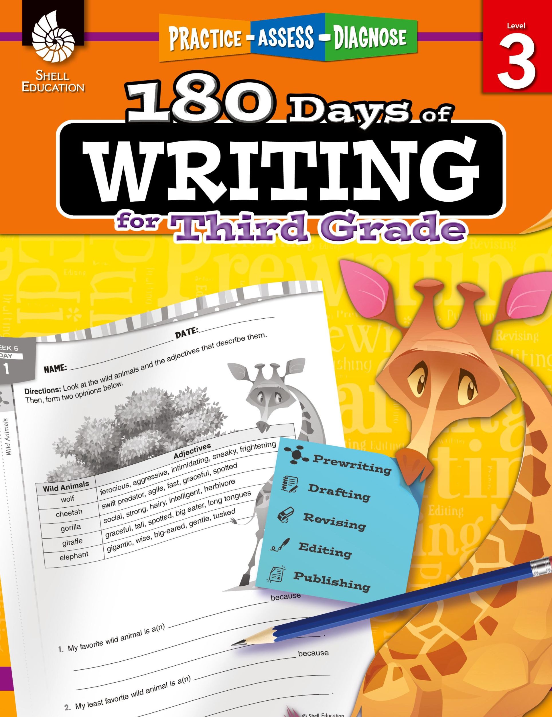 Cover: 9781425815264 | 180 Days of Writing for Third Grade | Practice, Assess, Diagnose