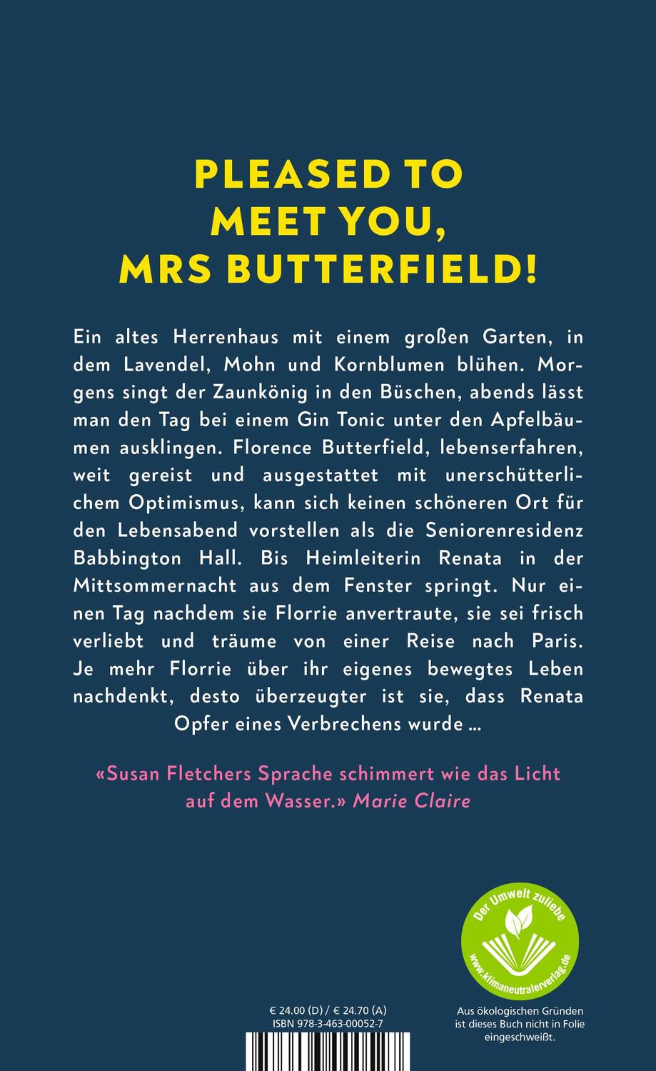 Rückseite: 9783463000527 | Florence Butterfield und die Nachtschwalbe | Susan Fletcher | Buch