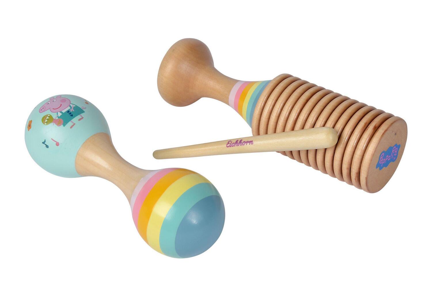 Bild: 4003046010503 | Peppa Pig Maraca und Ratsche Set | Spiel | Deutsch | 2023 | Eichhorn