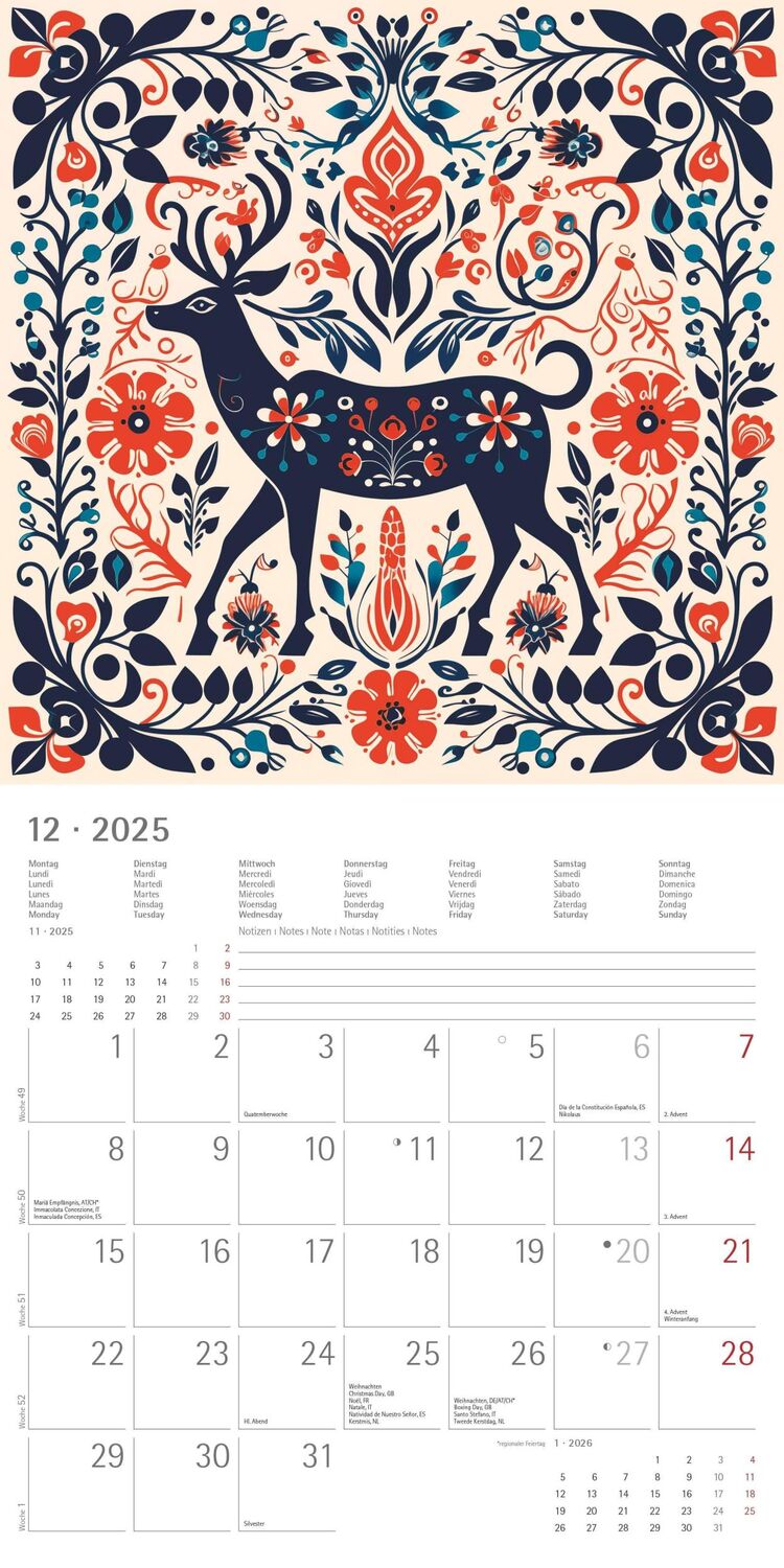 Bild: 4251732344344 | Tribal Art 2025 - Broschürenkalender 30x30 cm (30x60 geöffnet) -...