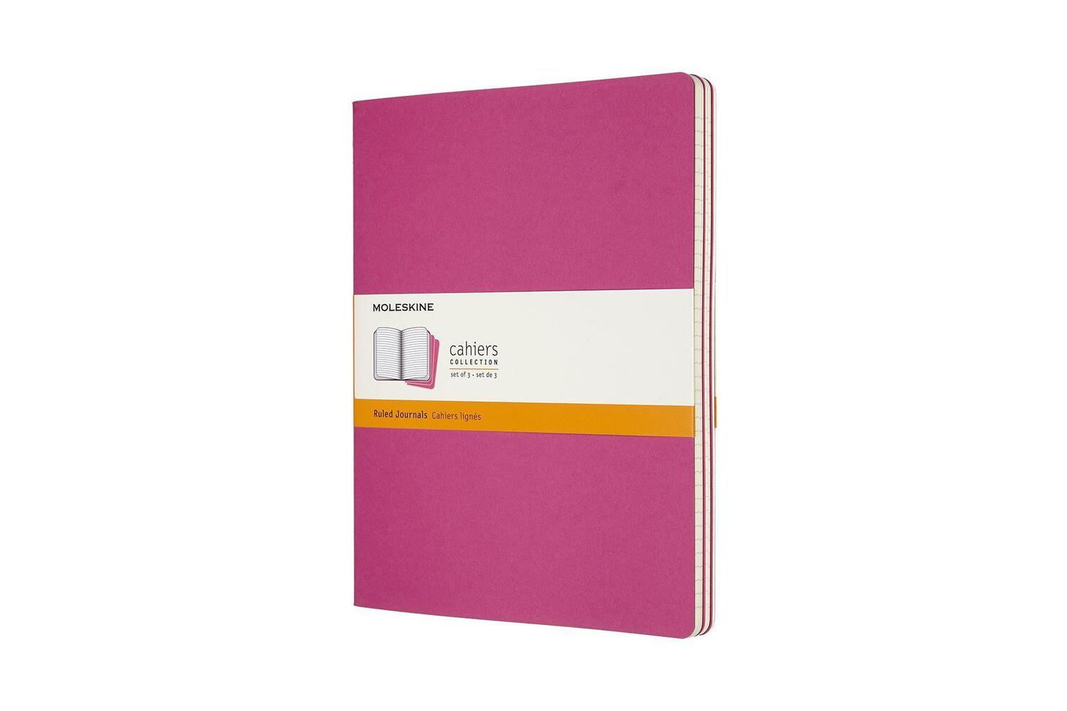 Cover: 8058647629667 | Moleskine Cahier XL, 3er Set, Liniert, Kinetisches Pink | Notizbuch