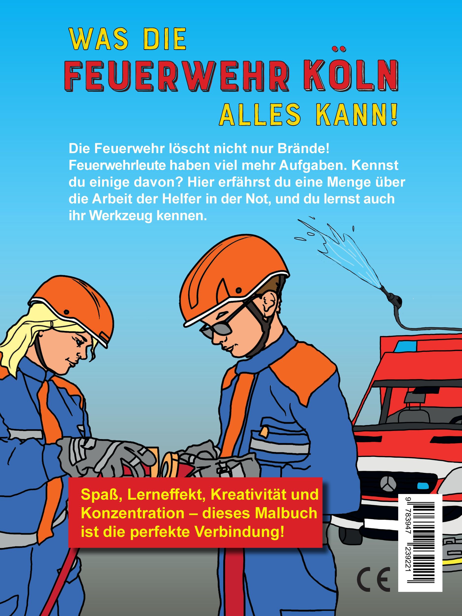 Rückseite: 9783947239221 | Mein Malbuch Feuerwehr Köln | Malen und mehr wissen | Colori &amp; Co.