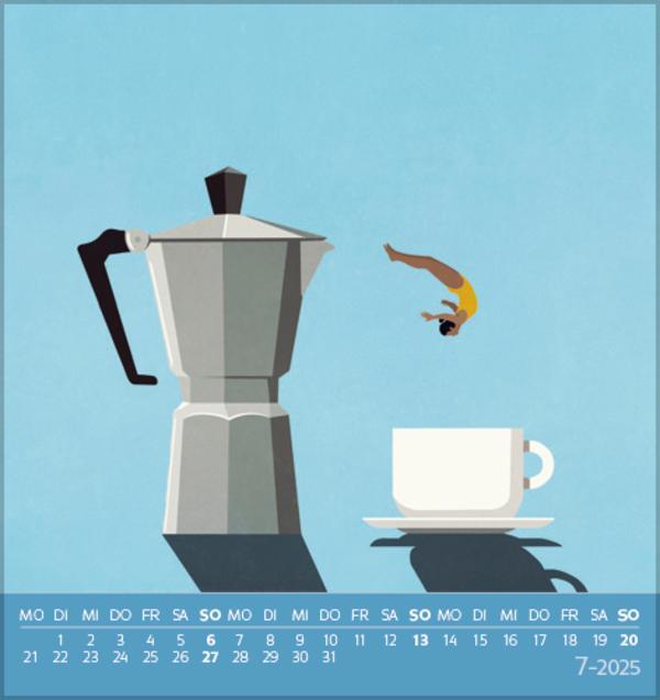 Bild: 9783731879862 | Kaffee? Läuft bei mir! 2025 | aufstellbarer Postkartenkalender | 13 S.