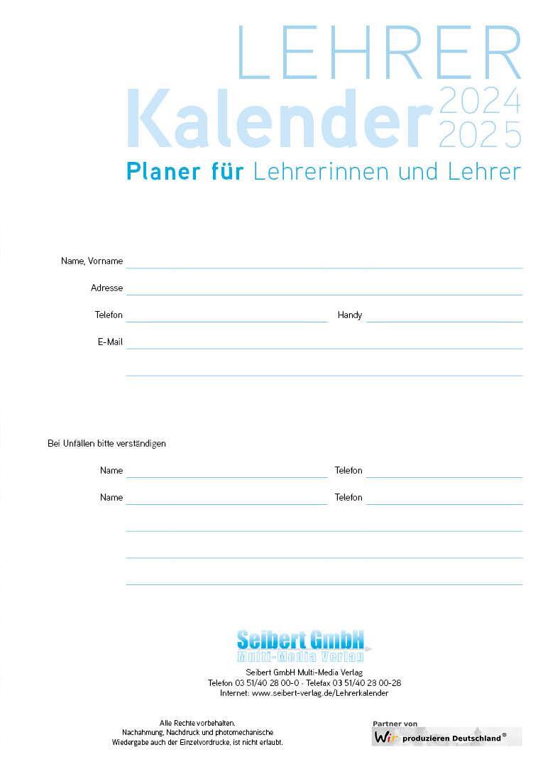 Bild: 4260094453694 | Lehrerkalender - Planer für Lehrerinnen und Lehrer 2024/25. Grün