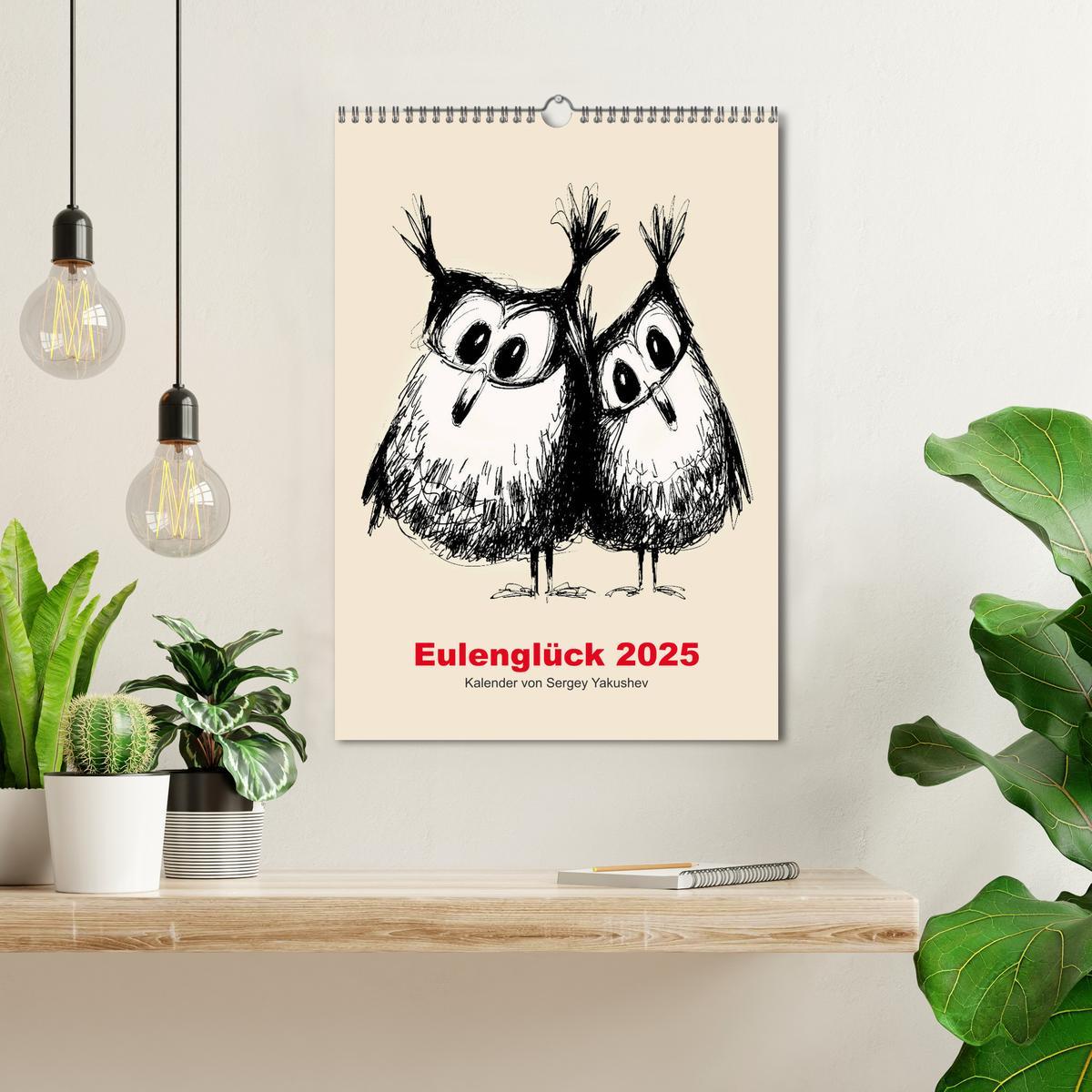 Bild: 9783435934973 | Eulenglück 2025 (Wandkalender 2025 DIN A3 hoch), CALVENDO...