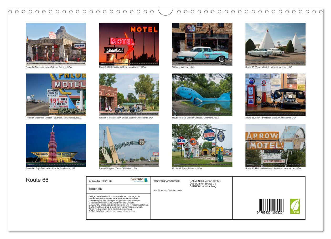 Bild: 9783435109326 | Route 66 (Wandkalender 2025 DIN A3 quer), CALVENDO Monatskalender