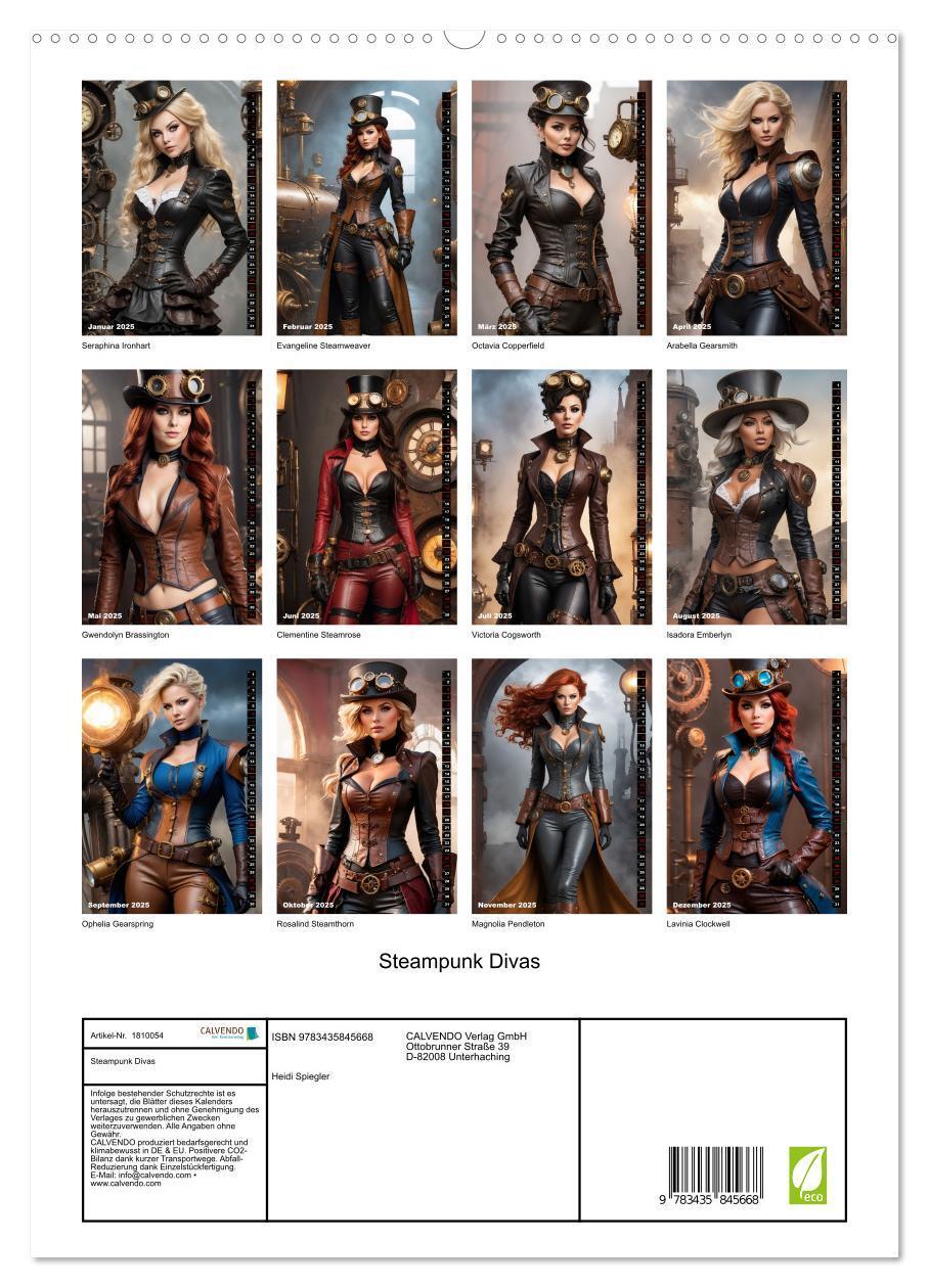 Bild: 9783435845668 | Steampunk Divas (hochwertiger Premium Wandkalender 2025 DIN A2...