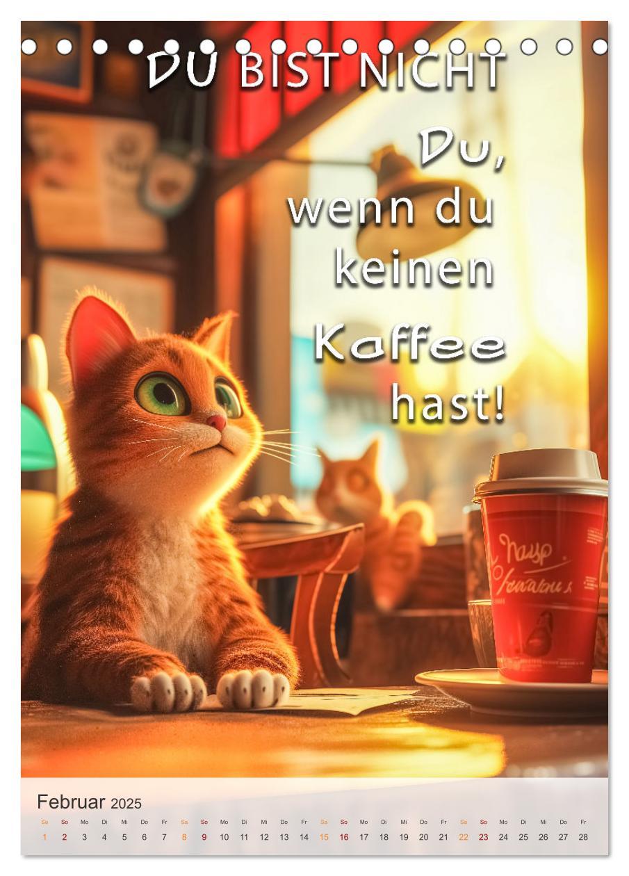 Bild: 9783383773822 | Kaffee-Katzen (Tischkalender 2025 DIN A5 hoch), CALVENDO...