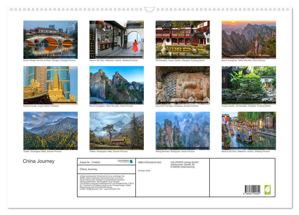 Bild: 9783435201822 | China Journey (Wandkalender 2025 DIN A2 quer), CALVENDO Monatskalender