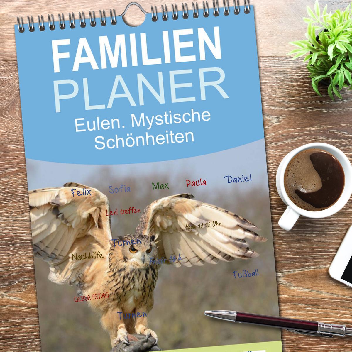 Bild: 9783457110201 | Familienplaner 2025 - Eulen. Mystische Schönheiten mit 5 Spalten...