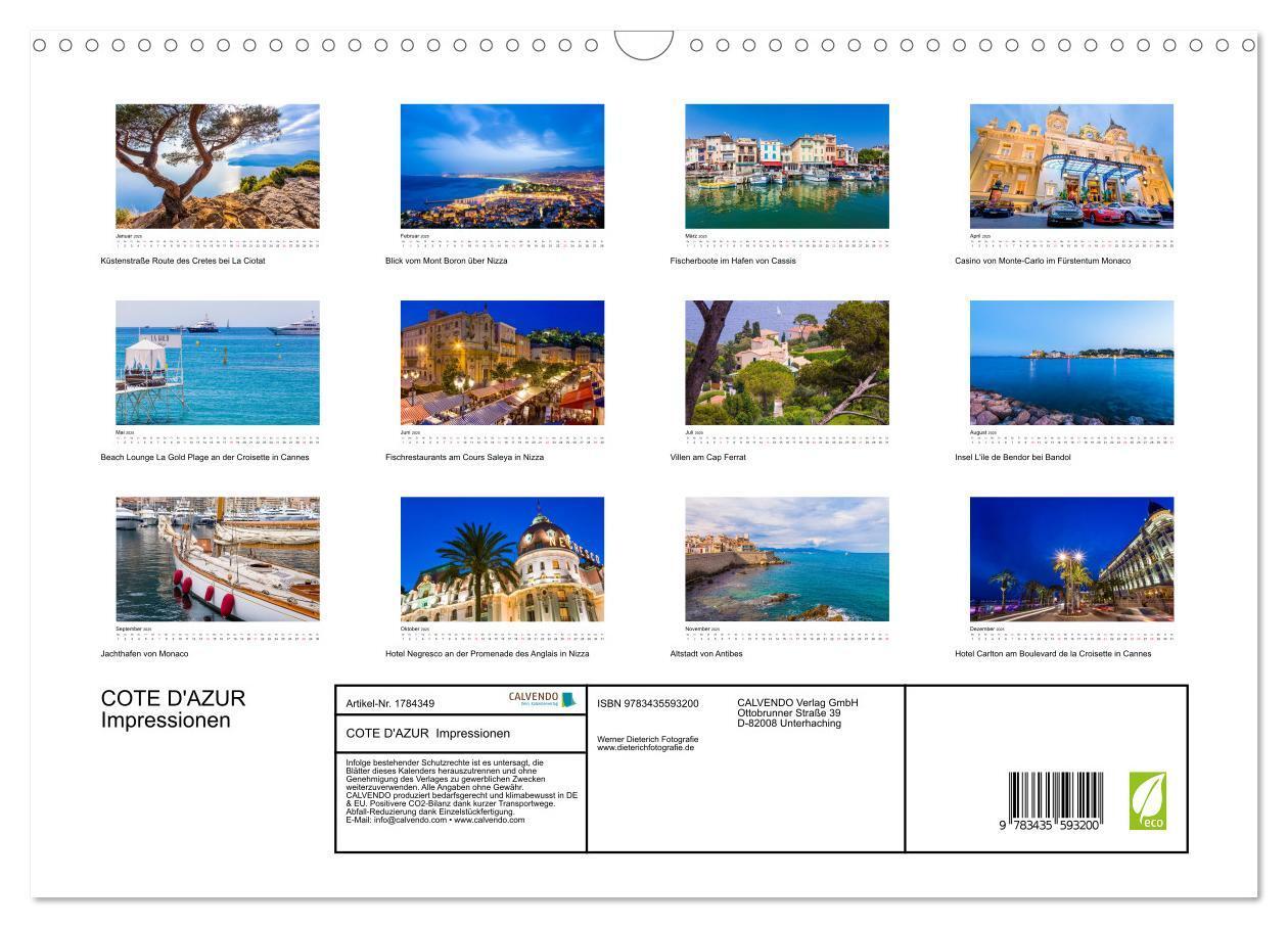 Bild: 9783435593200 | COTE D'AZUR Impressionen (Wandkalender 2025 DIN A3 quer), CALVENDO...