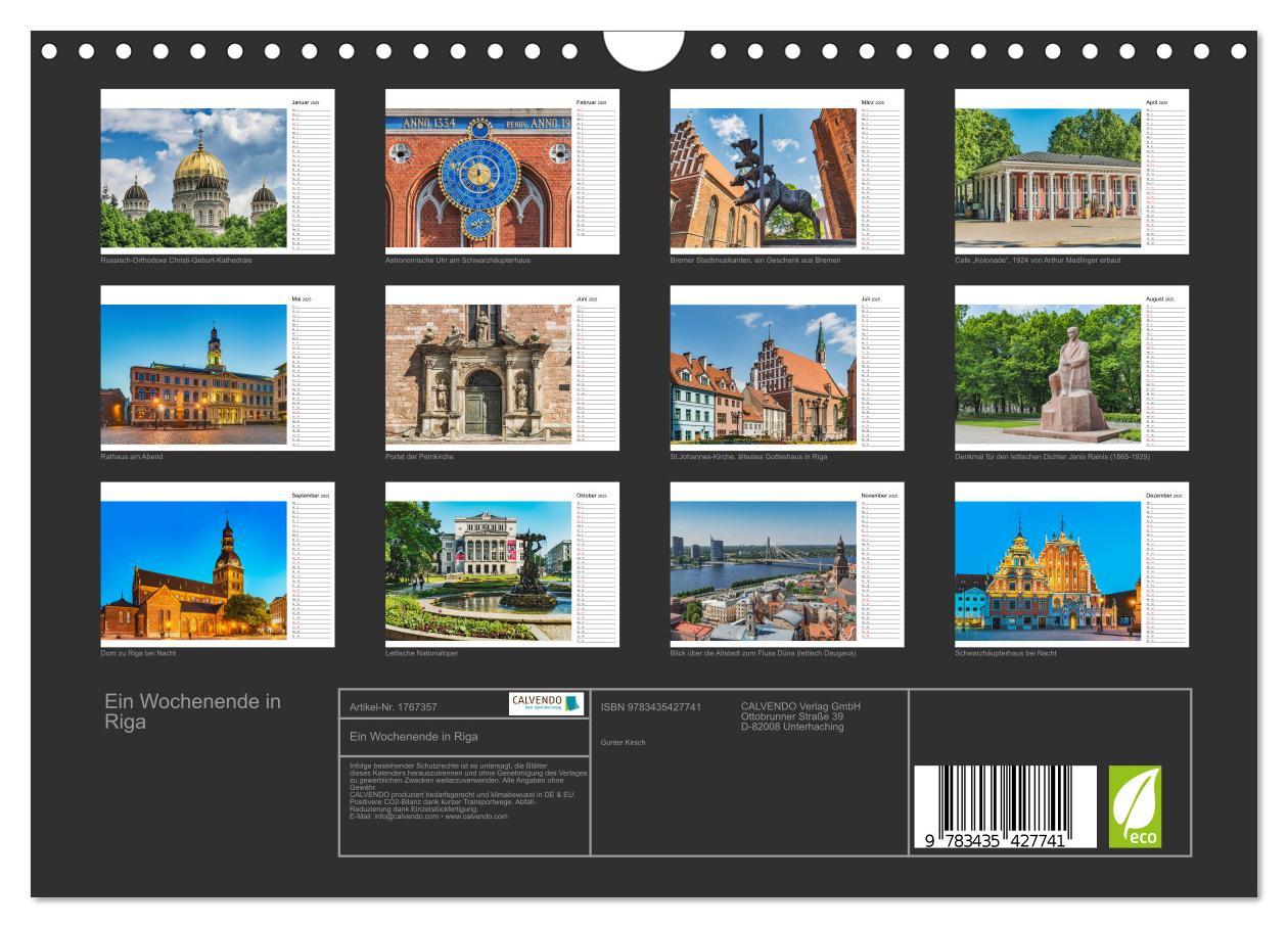 Bild: 9783435427741 | Ein Wochenende in Riga (Wandkalender 2025 DIN A4 quer), CALVENDO...