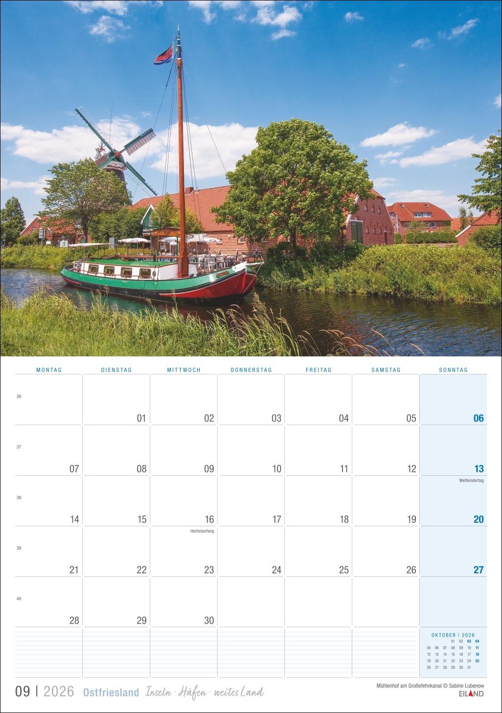 Bild: 9783964023926 | Ostfriesland Kalender 2026 - Inseln · Häfen · weites Land | Eiland