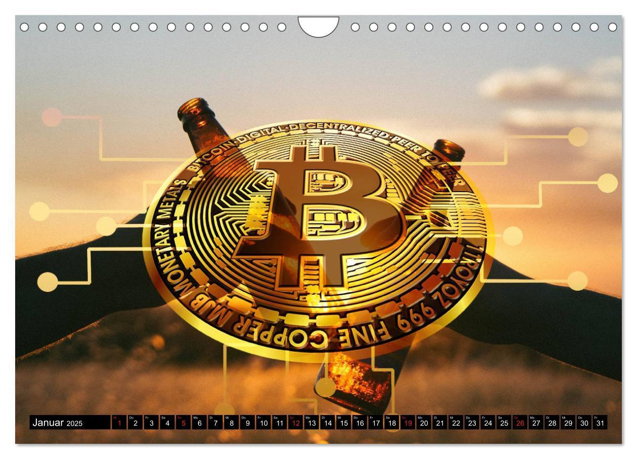 Bild: 9783435313884 | Bitcoins (Wandkalender 2025 DIN A4 quer), CALVENDO Monatskalender