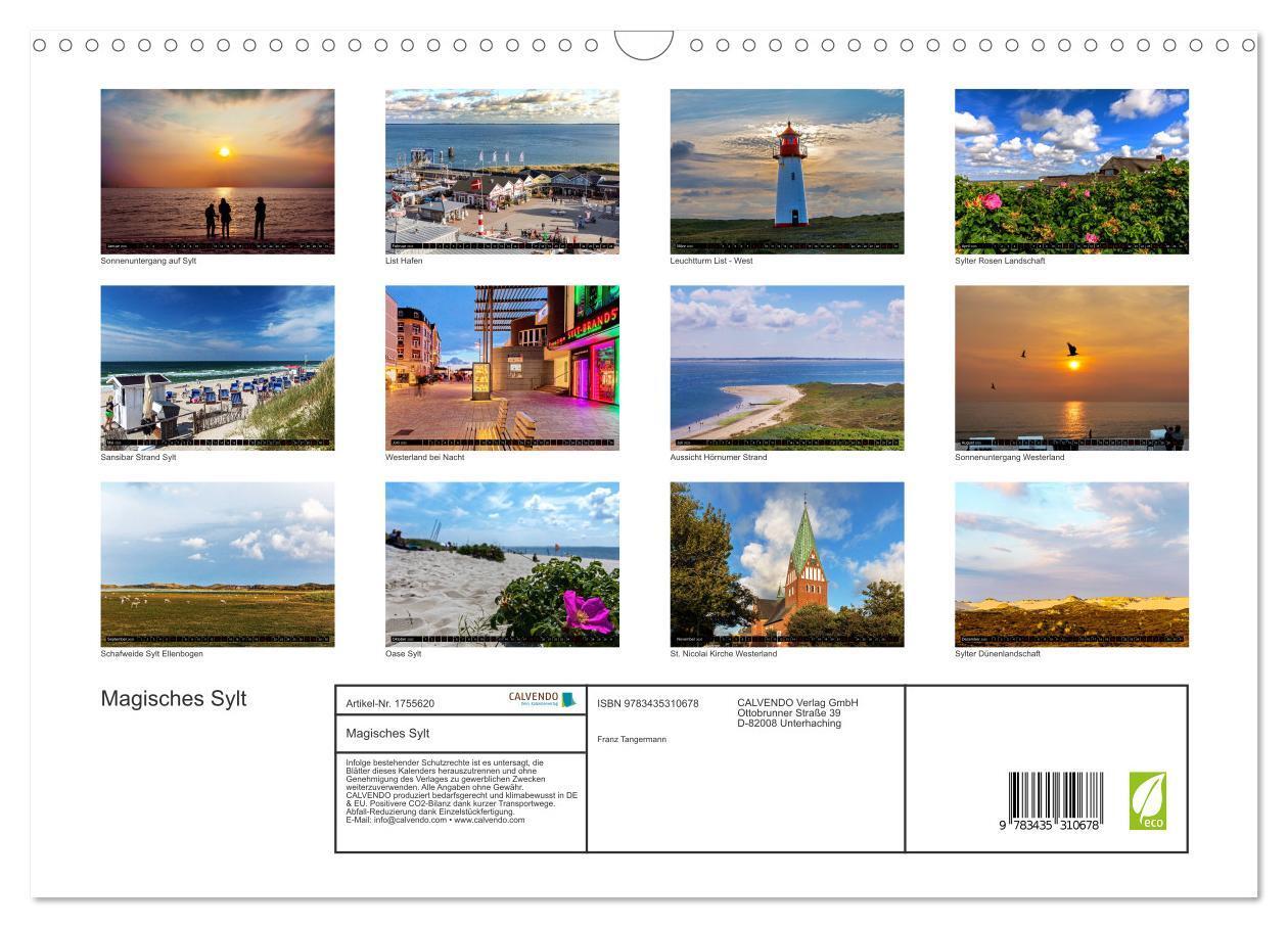 Bild: 9783435310678 | Magisches Sylt (Wandkalender 2025 DIN A3 quer), CALVENDO...