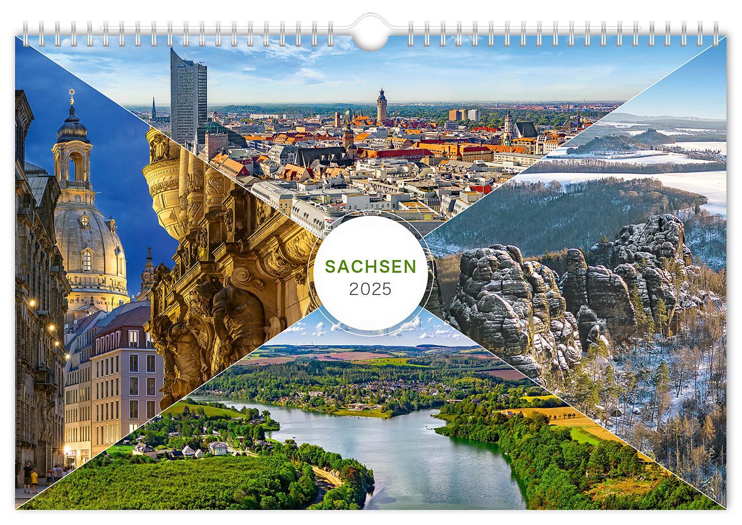 Cover: 9783910680692 | Kalender Sachsen 2025 | 30 x 20 cm weißes Kalendarium | Peter Schubert