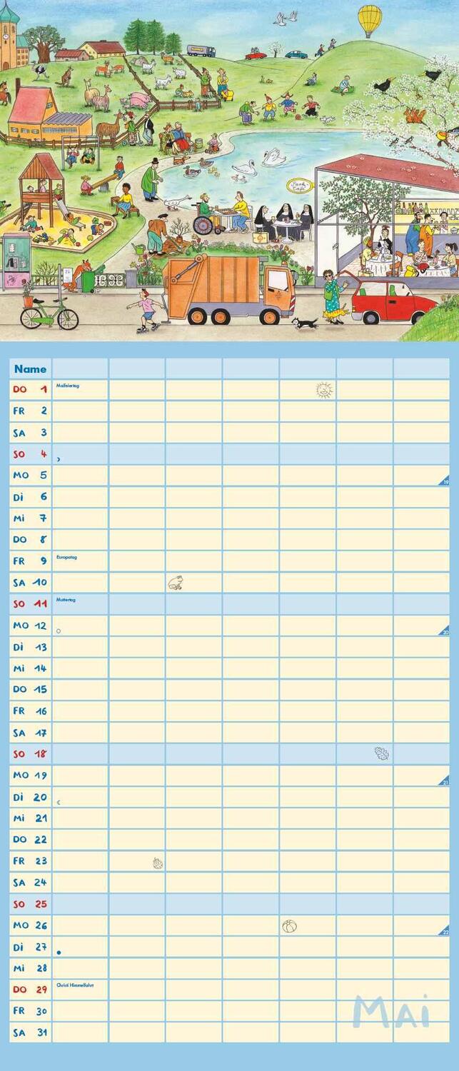 Bild: 4250809653112 | Wimmlingen 2025 - Mega-Familienkalender mit 7 Spalten - Mit 2...