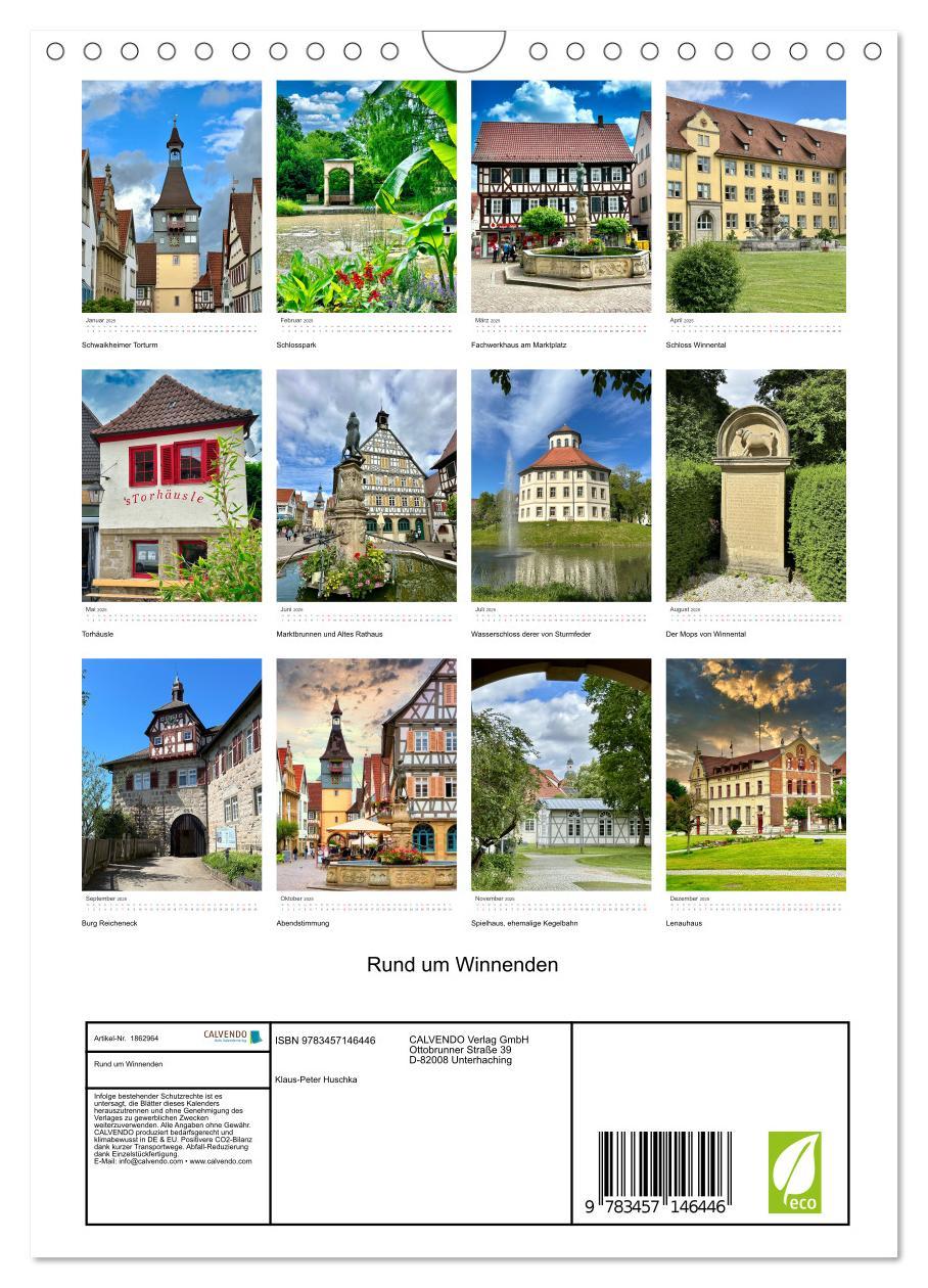 Bild: 9783457146446 | Rund um Winnenden (Wandkalender 2025 DIN A4 hoch), CALVENDO...