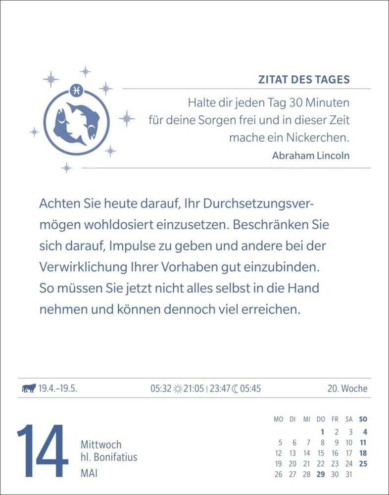 Bild: 9783840033667 | Fische Sternzeichenkalender 2025 - Tagesabreißkalender - Ihr...