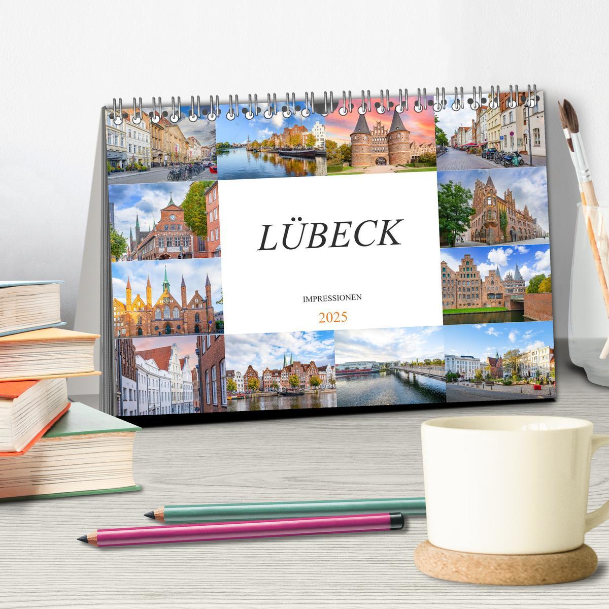 Bild: 9783383902031 | Lübeck Impressionen (Tischkalender 2025 DIN A5 quer), CALVENDO...