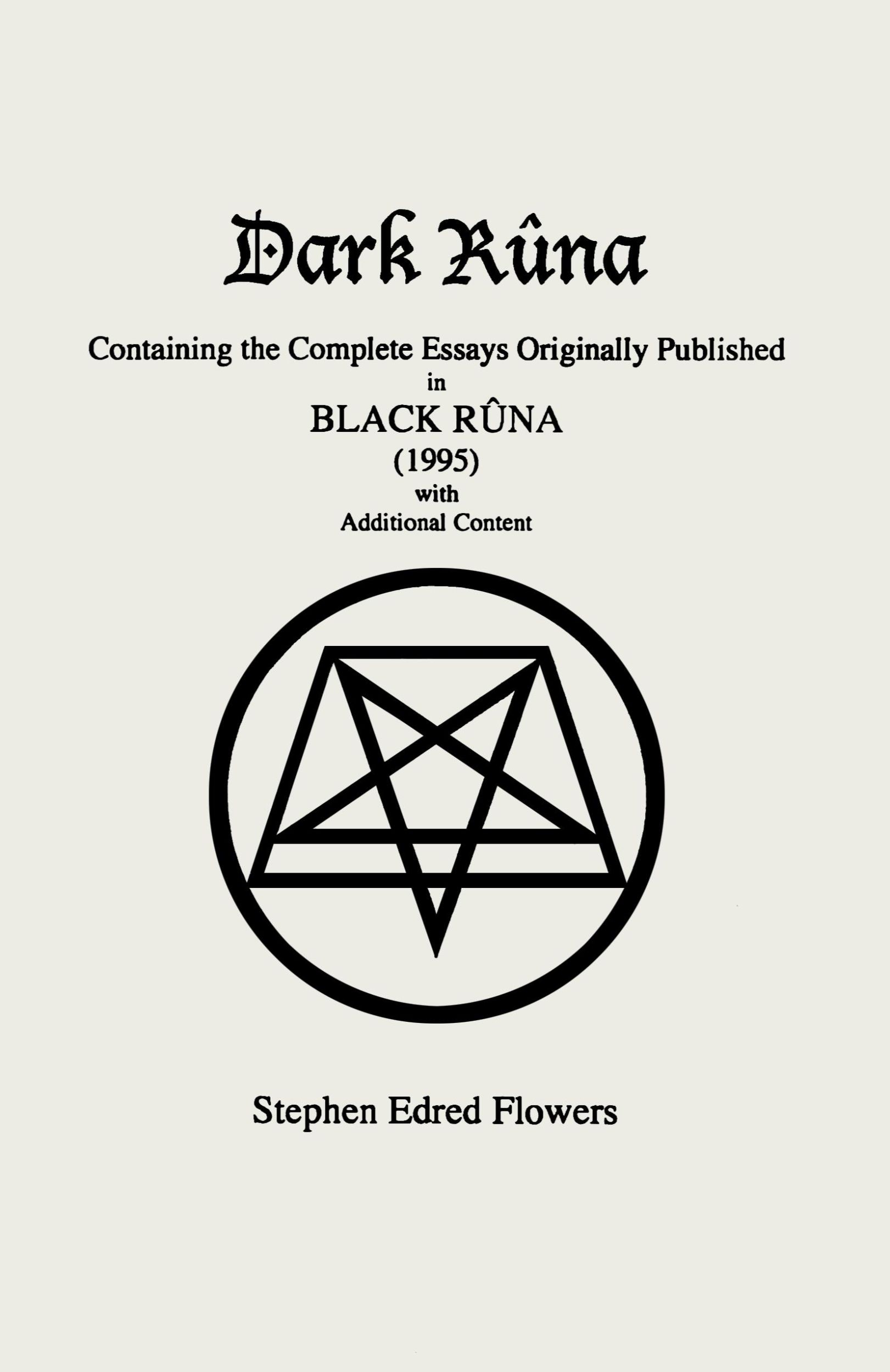 Cover: 9781885972507 | Dark Rûna | Stephen Edred Flowers | Taschenbuch | Englisch | 2019