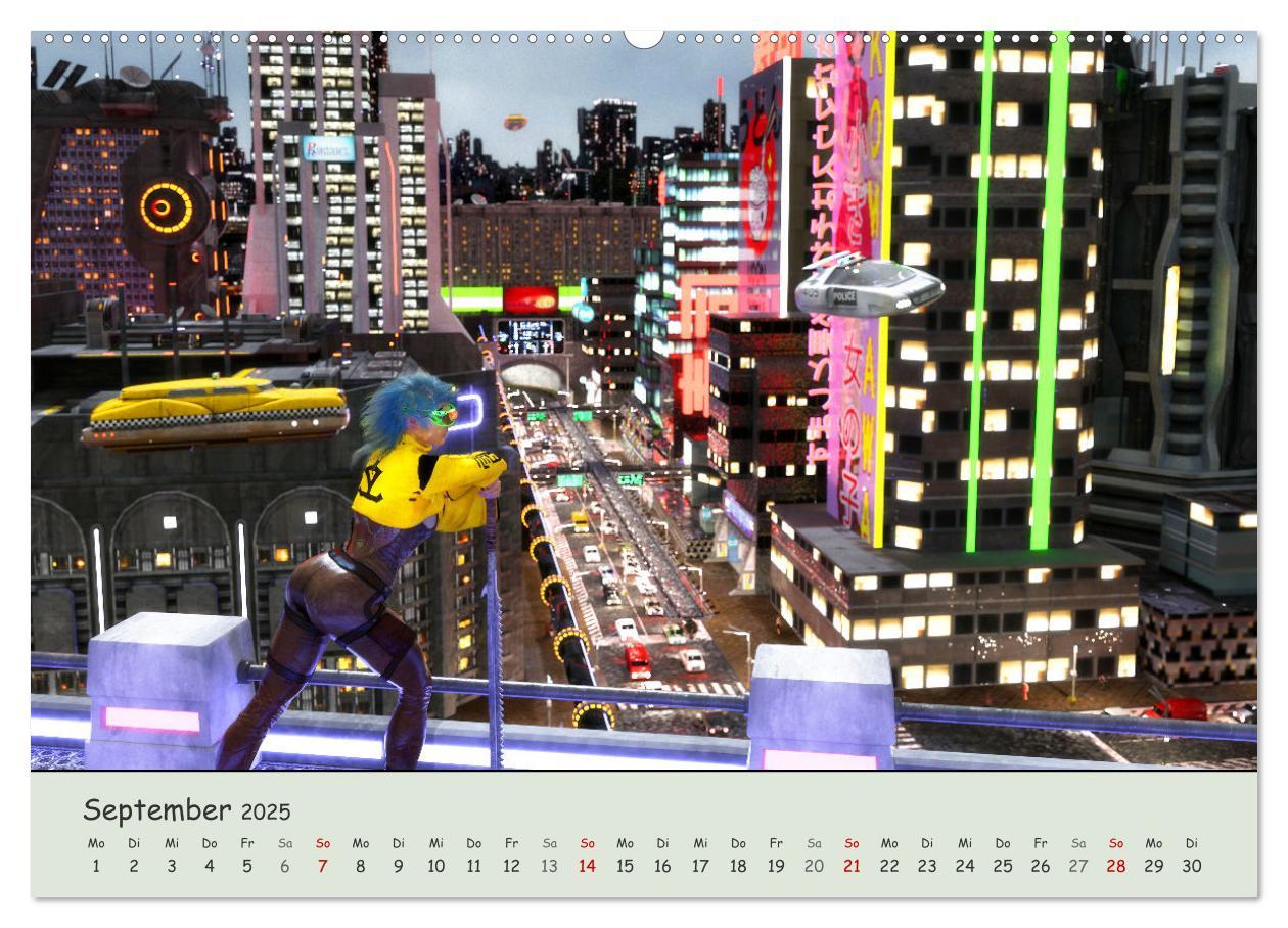 Bild: 9783435054770 | Science Fiction Cyberpunk (Wandkalender 2025 DIN A2 quer), CALVENDO...