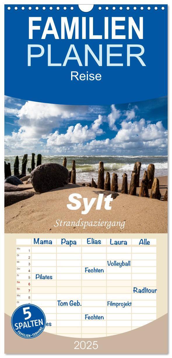 Cover: 9783457116432 | Familienplaner 2025 - Sylt - Strandspaziergang mit 5 Spalten...