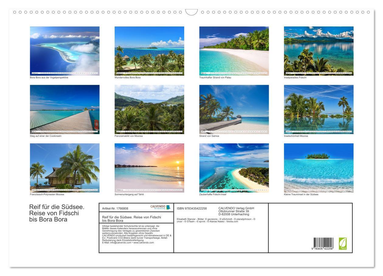 Bild: 9783435422258 | Reif für die Südsee. Reise von Fidschi bis Bora Bora (Wandkalender...