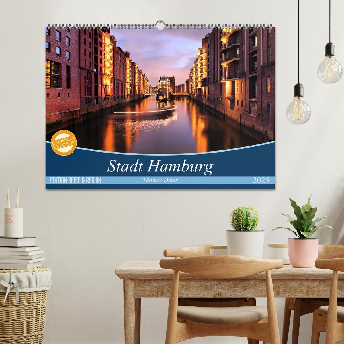 Bild: 9783435833443 | Stadt Hamburg (Wandkalender 2025 DIN A2 quer), CALVENDO Monatskalender