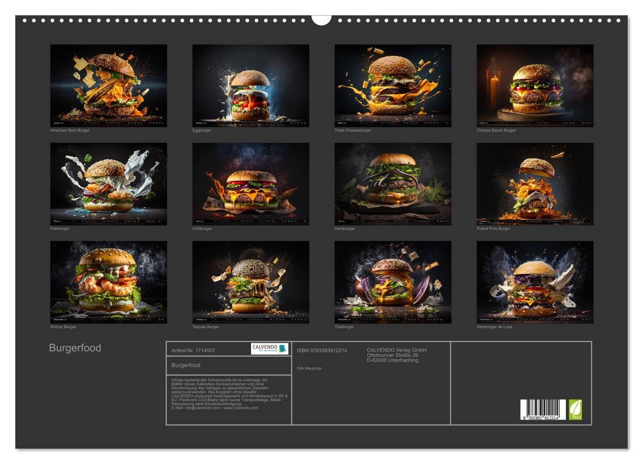 Bild: 9783383912214 | Burgerfood (Wandkalender 2025 DIN A2 quer), CALVENDO Monatskalender