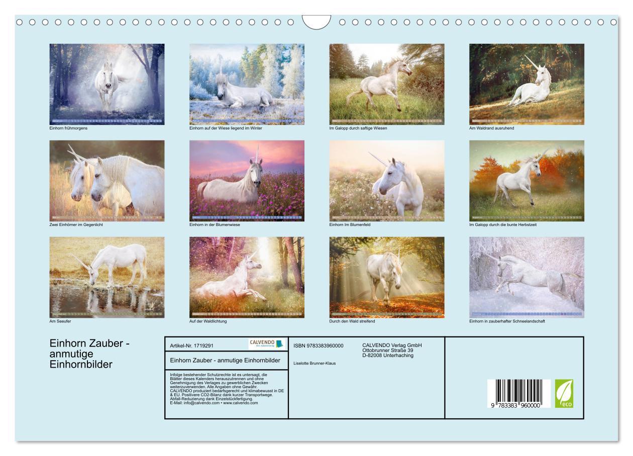 Bild: 9783383960000 | Einhorn Zauber - anmutige Einhornbilder (Wandkalender 2025 DIN A3...