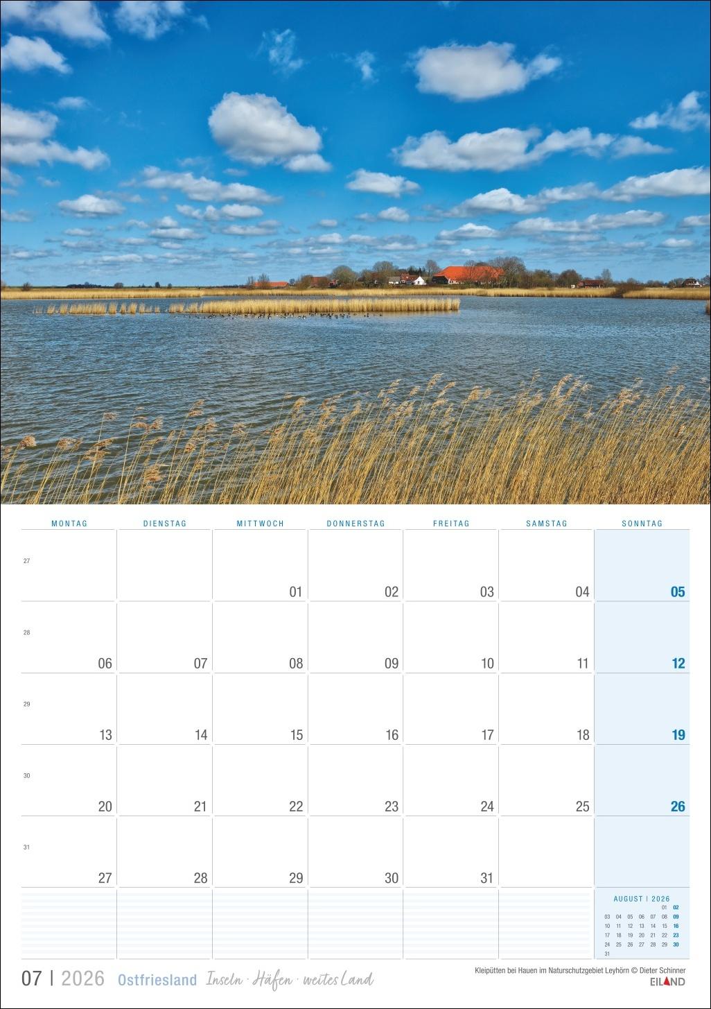 Bild: 9783964023926 | Ostfriesland Kalender 2026 - Inseln · Häfen · weites Land | Eiland