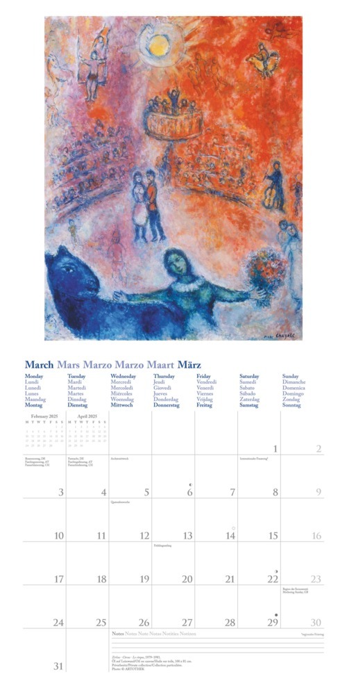 Bild: 4002725994103 | N NEUMANNVERLAGE - Marc Chagall 2025 Broschürenkalender, 30x30cm,...