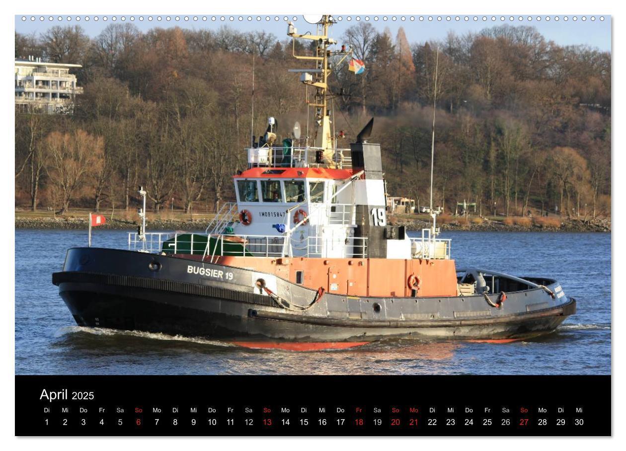 Bild: 9783435692903 | Schiffe auf der Elbe (Wandkalender 2025 DIN A2 quer), CALVENDO...