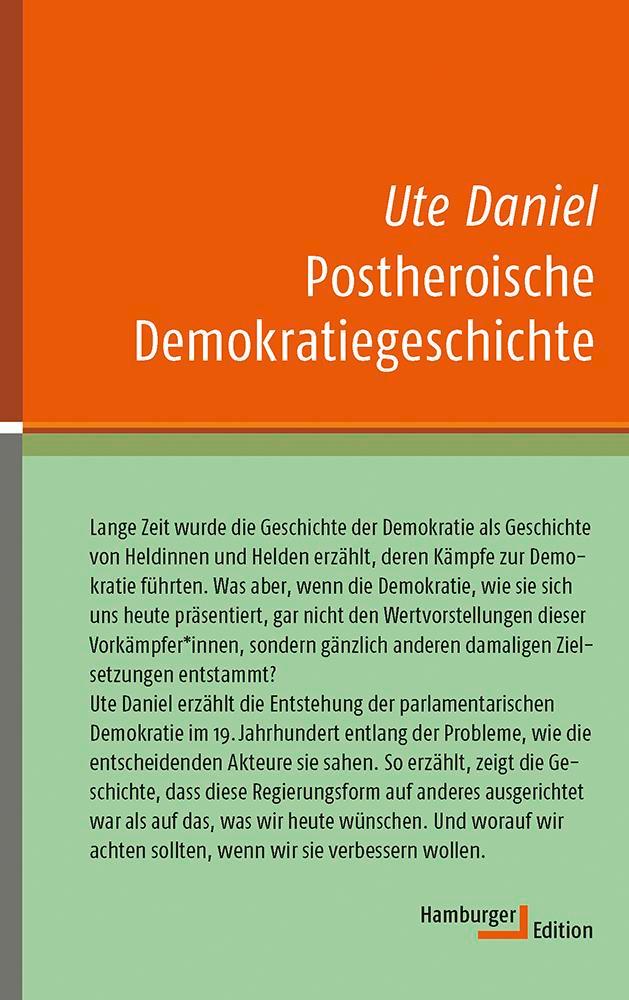 Cover: 9783868543452 | Postheroische Demokratiegeschichte | Ute Daniel | Buch | kleine reihe