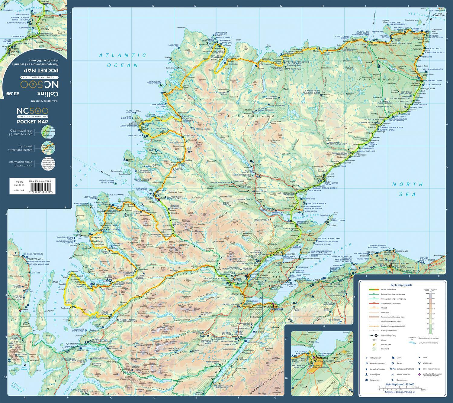 Bild: 9780008535728 | NC500 Pocket Map | Collins Maps | (Land-)Karte | Karte/Landkarte